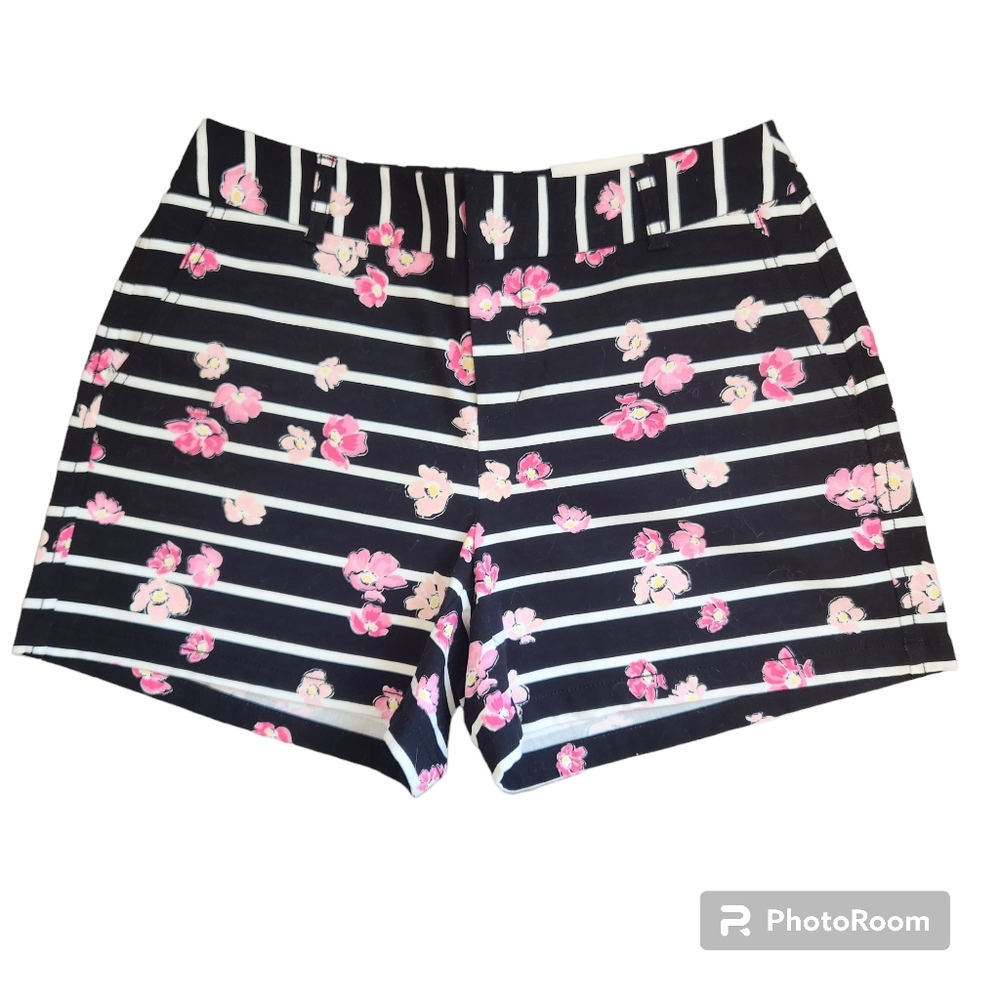 Elle NWT Venice Black/White/Pink Mid-Thigh Relaxed Hip & Legs Stretchy Shorts 4